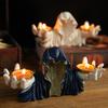 Halloween Grim Reaper Candle Holder Gothic Grim Reaper Statue Resin Candlestick Desktop