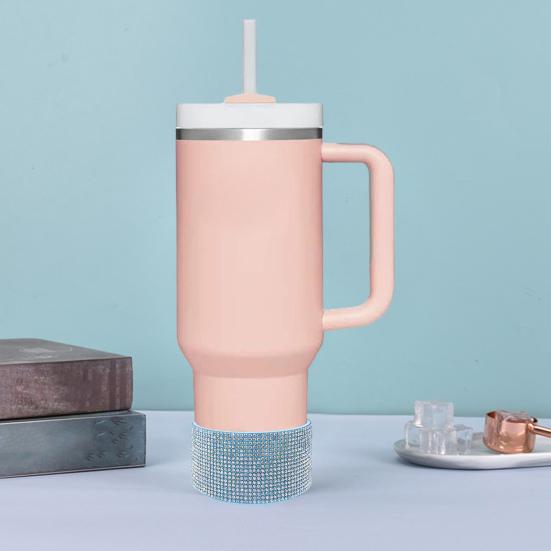 Силиконовый чехол с бриллиантовым блеском для чашки 20-40 унций, противоскользящий чехол для бутылок с водой