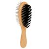 Dog Brush - Double-Sided Oval Wooden Brush - Nylon/Metal Bristles with Spikes