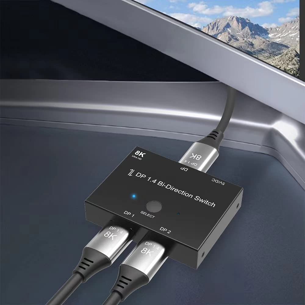 Chenyang Переключатель Displayport 8K Разветвитель Displayport Двунаправленный Переключатель Displayport Разветвитель Переключатель Displayport Адаптер Displayport DP