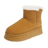 2024 Luxury Winter Women Short Plush Warm Snow Boots Casual Shoes New Suede Fur Chelsea Ankle Boots Flats Platform Ladies Shoes