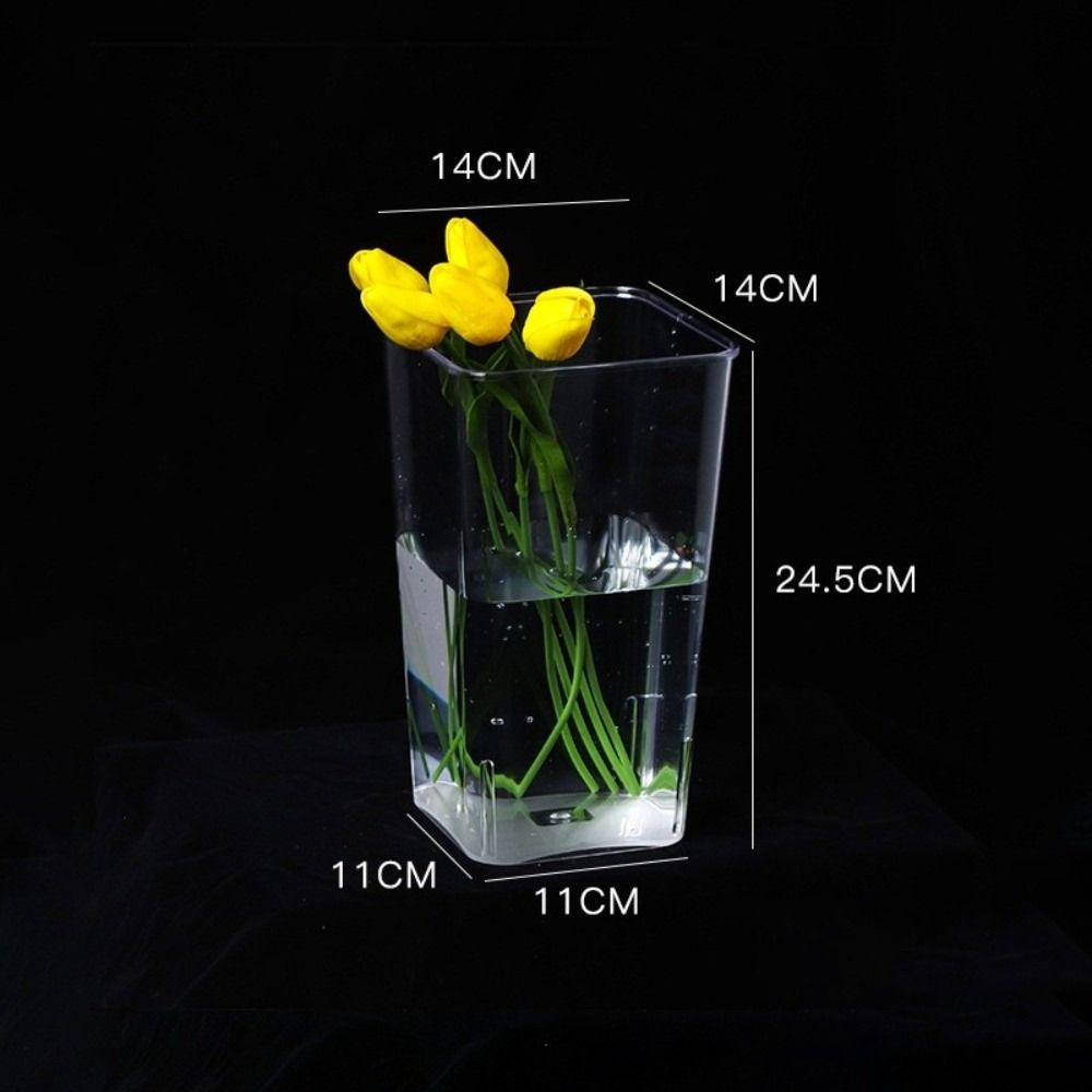 Acrylic Flower Vase Modern Deep Water Flower Pot Household Flower Bucket  Living Room