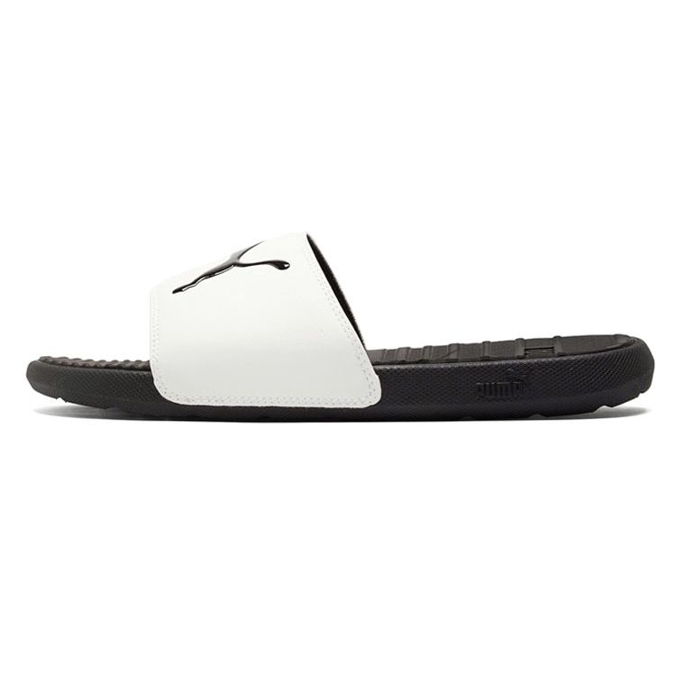 Puma Comfortable Breathable Rubber Sole Slide Sandals Men Footwear White Black 371048-08