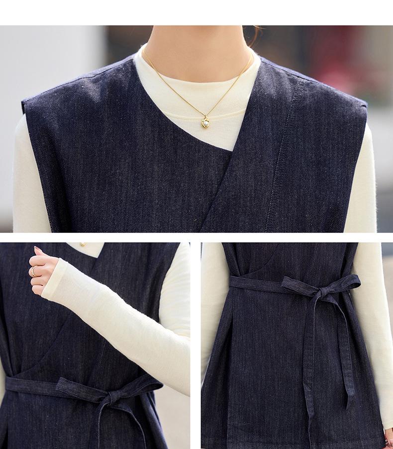 Spring 2025 Fashionable Three-Piece Set: Stylish Base Shirt, Denim Vest, & Long Pants