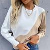 Женская мода повседневные пуловеры с круглым вырезом и длинными рукавами с длинными рукавами