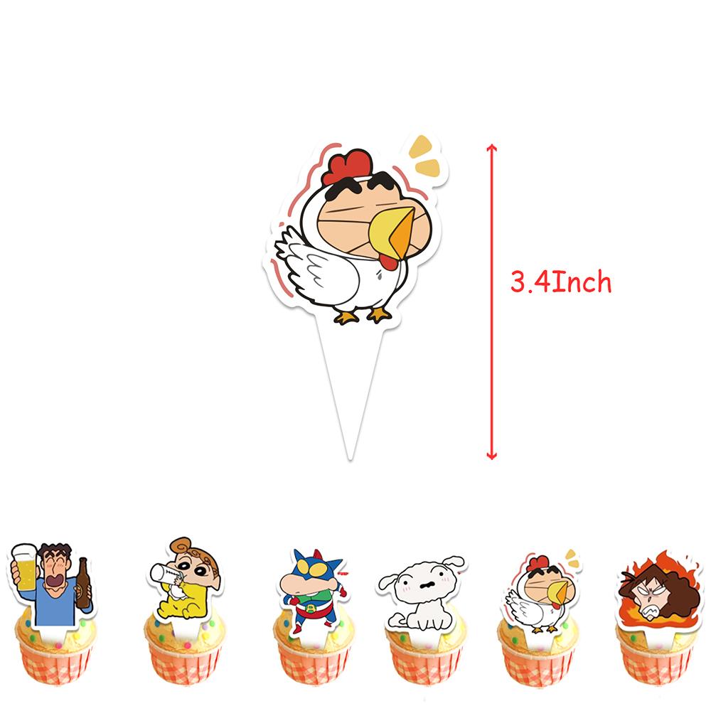 34 шт. принадлежностей для вечеринки «Крейян Син-чан», включая баннер, топперы для торта, воздушные шары