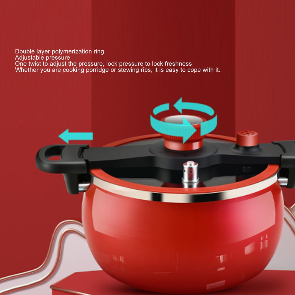 7L Pressure Soup Pot Multifunctional Micro Pressure Cooking Pot Flameproof Anti Stick Binaural Clip Visual Pot Lid for Kitchen