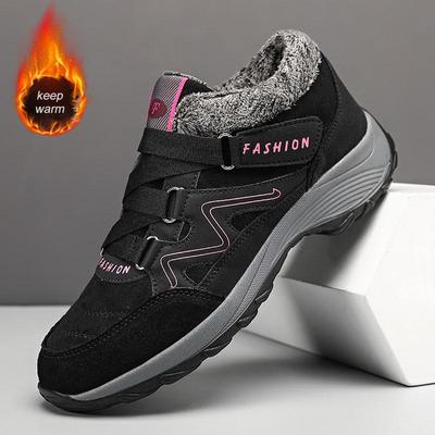 Модные повседневные флисовые ботинки для женщин, осенне-зимние теплые мягкие удобные спортивные ботинки на шнуровке для улицы