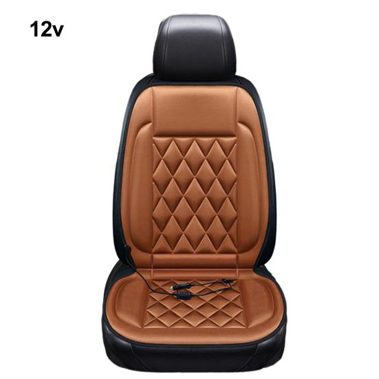 12V Heated Car Seat Cushion 2 Levels of Temperature Adjustable Seat Mat Overheat Protection Rhombus Texture Auto Seat Pad