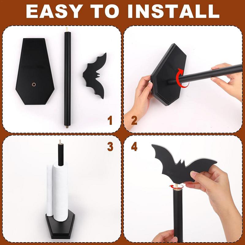 Подставка для бумажных полотенец на Хэллоуин с основанием в виде гроба и держателем для салфеток на летучей мыши, туалетные принадлежности для кухни для декора на Хэллоуин