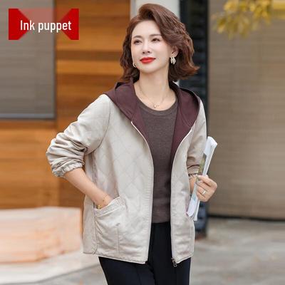 Свободная куртка с капюшоном на молнии для женщин среднего возраста