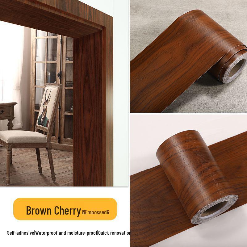 Самоклеящаяся отделочная полоса для ремонта дверной коробки с текстурой дерева