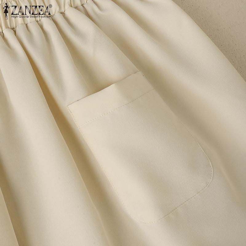 ZANZEA Женские повседневные свободные летние шорты с эластичной резинкой на талии