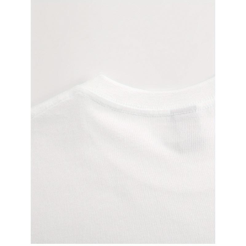 Европейские размеры Мужская черная футболка с коротким рукавом с принтом "Молись, Жди, Доверяй, У Бога Есть План" - Свободный крой, Повседневная футболка, Минималистичный дизайн для лета, Ежедневная