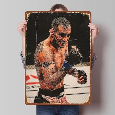 Тони Фергюсон Боксерский Постер Бокс Металлические Знаки Настенный Декор Индивидуальные Жестяные Таблички для Украшения Настенного Искусства Декор Игровой Комнаты Ретро