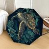 1pc Turtle Floral Print Fashionable Automatic Opening/Closing Folding Umbrella with 8 Iron Bones, Plastic Handle yy251015052