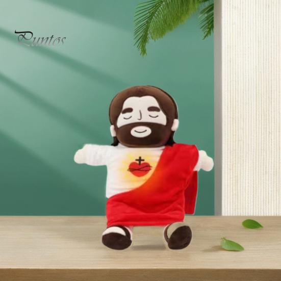 Дышащая плюшевая игрушка Иисус Сердце Иисуса Мягкая игрушка для детей Успокаивающая кукла Спаситель для церкви Воскресная школа Пасхальный подарок