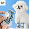 4Pcs/Set Outdoor Mesh Button Dog Shoes Summer Breathable Reflective Anti-slip Dogs Footcovers Soft Sole Comfortable Dog Footwear