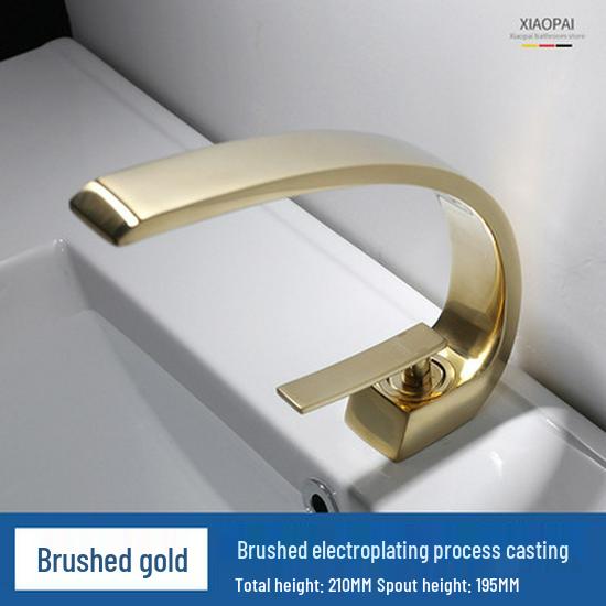 Цвет оружейного металла Латунный смеситель для раковины в ванной с краном горячей и холодной воды для умывальников и столешниц.