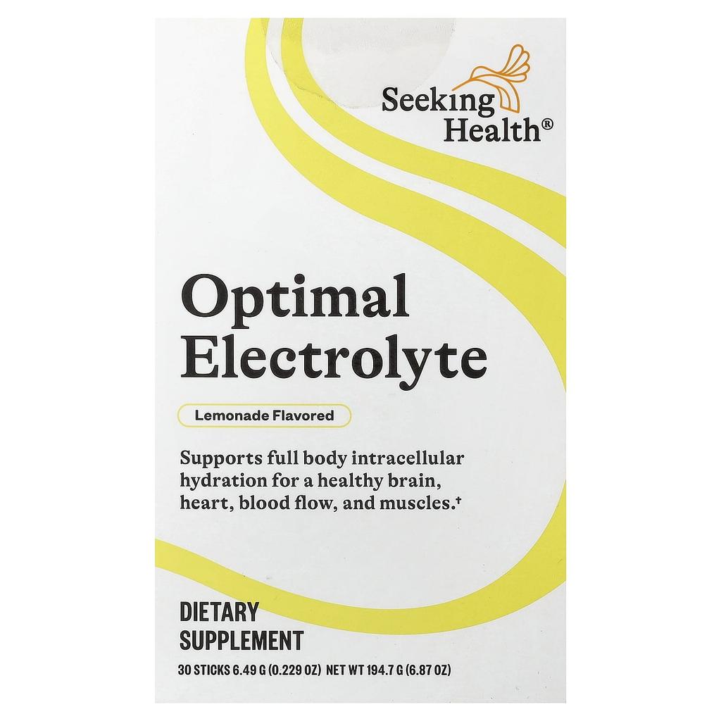 Seeking Health, Optimal Electrolyte, Lemonade, 30 Sticks, 6.49g (0.229oz) Each