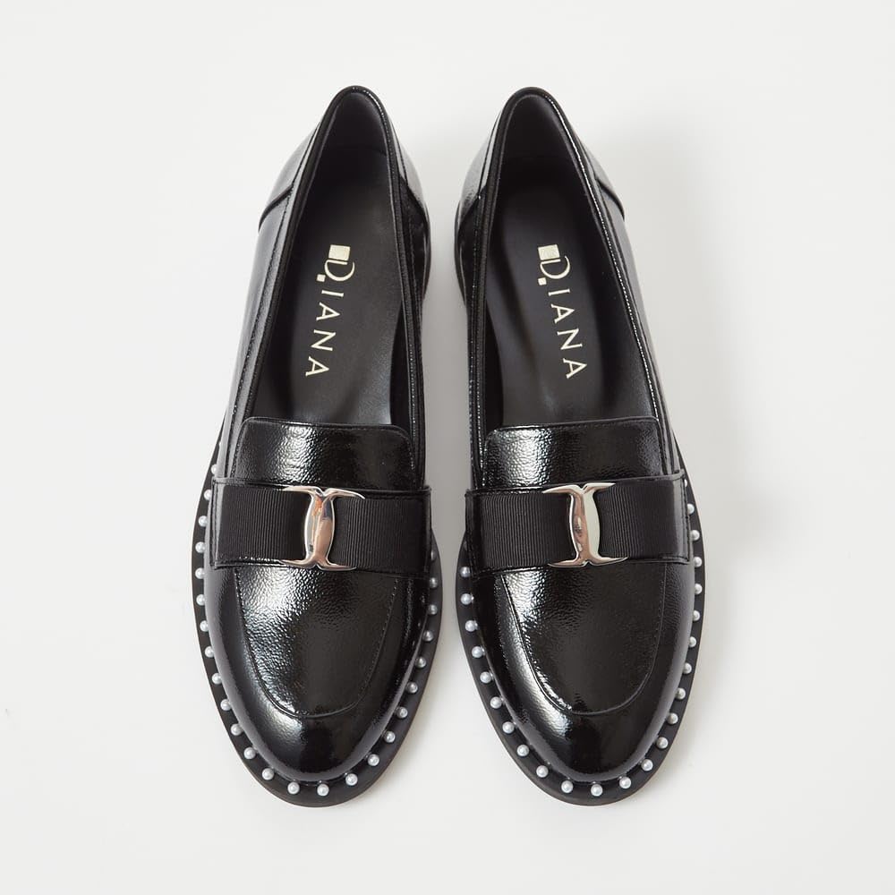 Туфли-лодочки на низком каблуке, модель 184305100010 [Diana], Япония, черные, 23.0см,