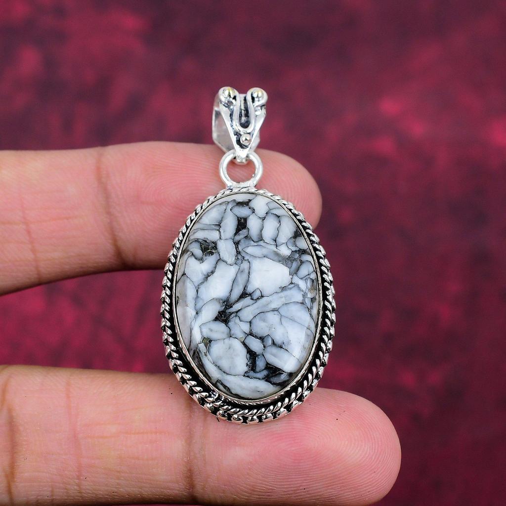 Подвеска Pinolith из стерлингового серебра 925 пробы, подвеска из драгоценных камней ручной работы, ко Дню памяти