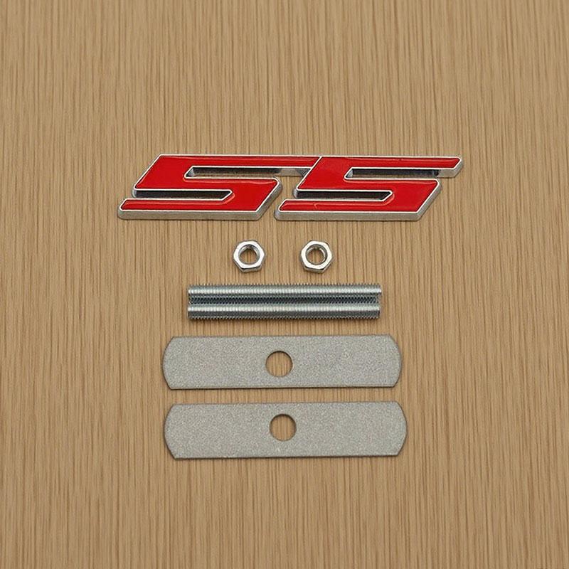 swpzb8 3D Metal Letters SS Logo Car Rear Trunk Sticker Front Grille Badge Emblem for SS Sport Camaro Cavalier Accessories