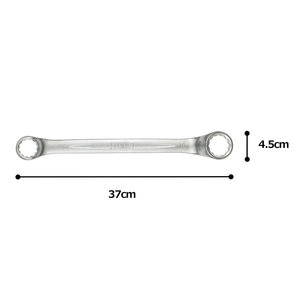 Ключ механика Tone длиной 27 x 30 мм (TONE) (75°) M75-2730 Двусторонний