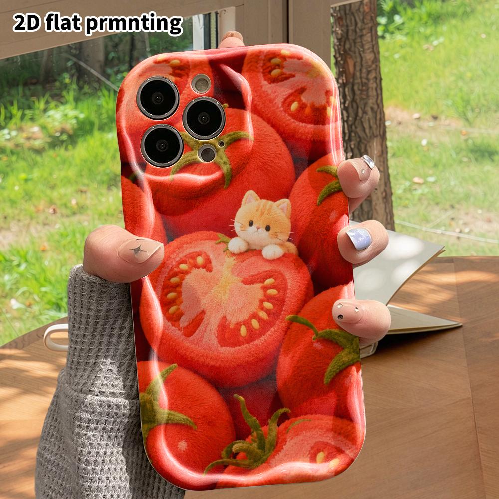 Phone Case: 2D flat, suitable for iPhone 18 17 16 15 14 13 12Pro protective case, Tomato Farm, perfect Christmas and Halloween holiday gift