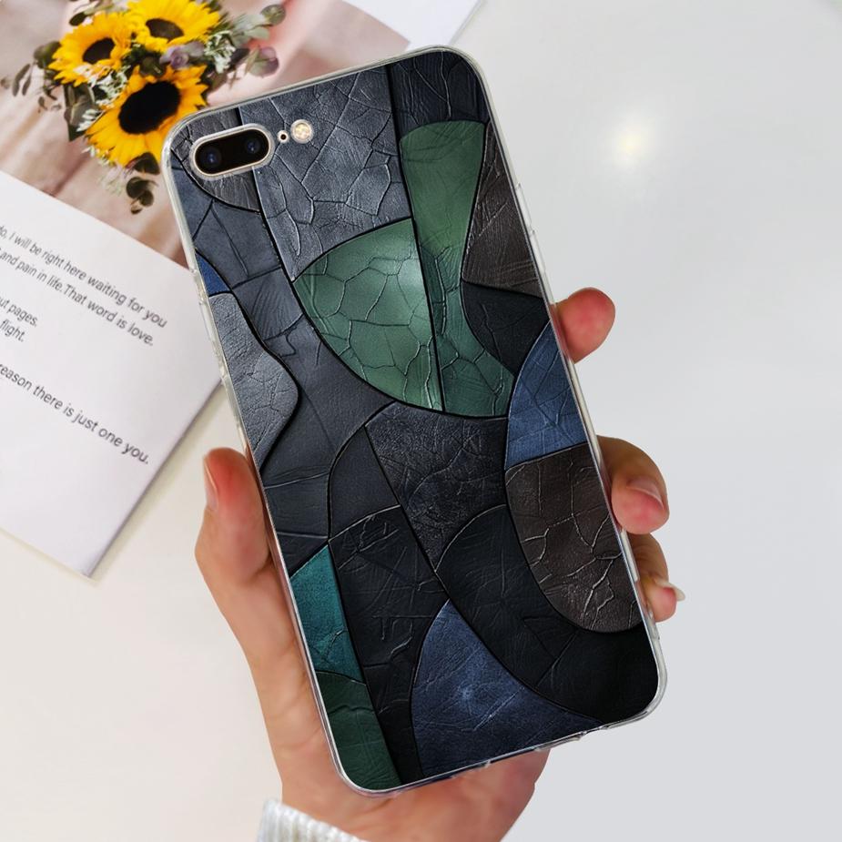 For IPhone 7 Plus Case iPhone8 Plus Fashion Painted Cover Clear Silicone Phone Case For iPhone 8 iPhone7 Plus Soft Fundas Bumper