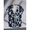 Мужская рубашка Palmshadow с 3D-печатью Camisa с коротким рукавом Дышащая для бизнеса, отпуска, на каждый день, для активного отдыха, с коротким рукавом