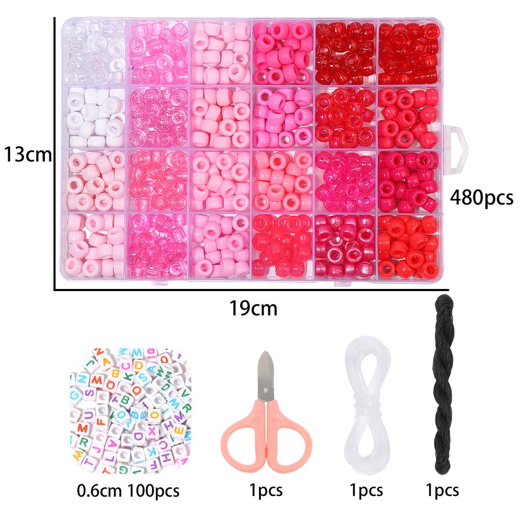1 компл., 480 шт./кор., 24 сетки, набор бусин пони для изготовления ювелирных изделий, набор из 6 стилей конфетных бусин, акриловые радужные бусины для изготовления браслета, ожерелья, цепочки,