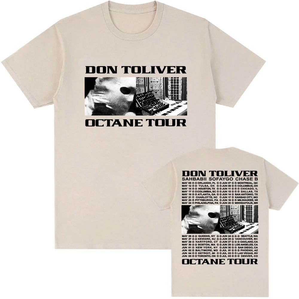 DON TOLIVER OCTANE TOUR 2026 Футболка с круглым вырезом с коротким рукавом Свободная мужская футболка Унисекс Уличная одежда Певец Графический принт Футболки Мерч