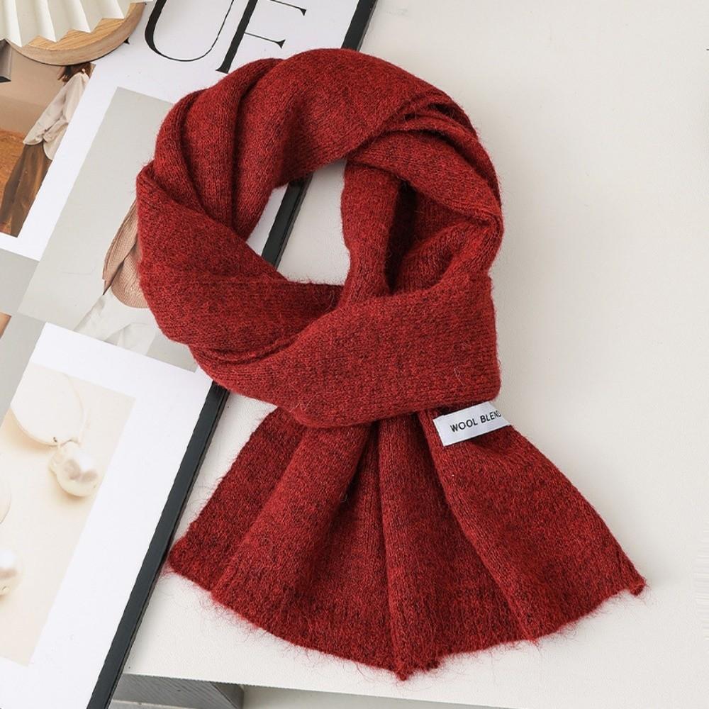 Versatile Warm Neck Warmer Coldproof Solid Color Knitted Scarf Windproof Scarves Bib Autumn and Winter