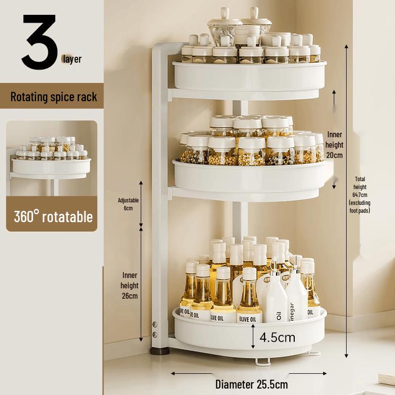 Rotating Kitchen Countertop Spice Organizer