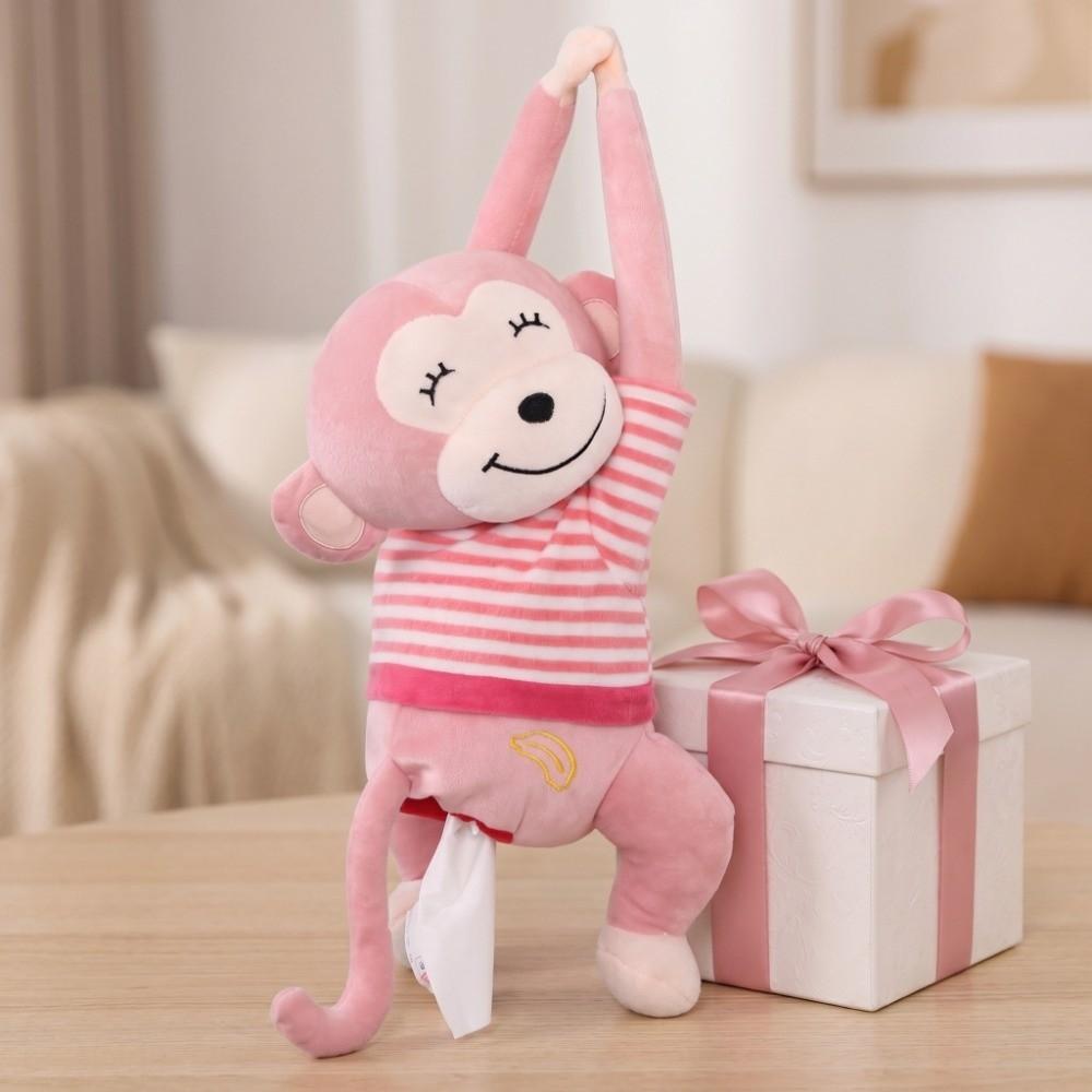 Plush, PP cotton Monkey Plush Tissue Box Road trip convenient tissue access