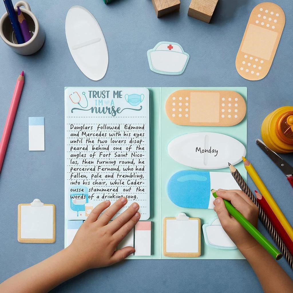 800 Sheets Sticky Note Cartoon Note Paper Self-Adhesive Note Paper Sticky Index Tabs Book Page Mark for Office School