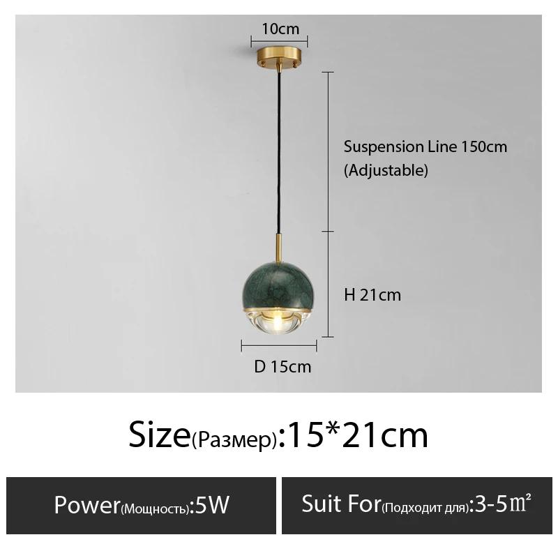 Современные минималистские подвесные светильники для спальни, ресторана, скандинавского искусства, с одной головкой, мраморные, медные, подвесные светильники для бара, украшения