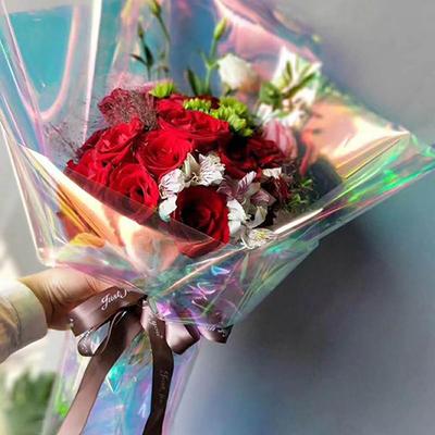 10 шт./упак. радужная пленка для букета цветов с 50*60 см утолщенная градиентная симфоническая пленка для подарочной упаковки конфет цветочный магазин свежие цветы бумажная упаковка