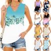 Ayollar V-bo'yinli Moda Kundalik Gul Bosmali Yozgi Jilet Top