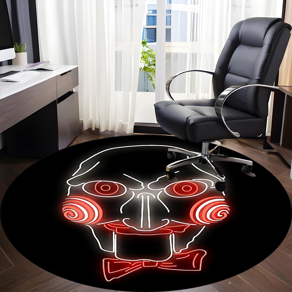 1pc Jigsaw Mask Office Round Area Rug, Under Office Chairs Bedroom Living Room Home Decor, Room Deco, Available in Various Sizes