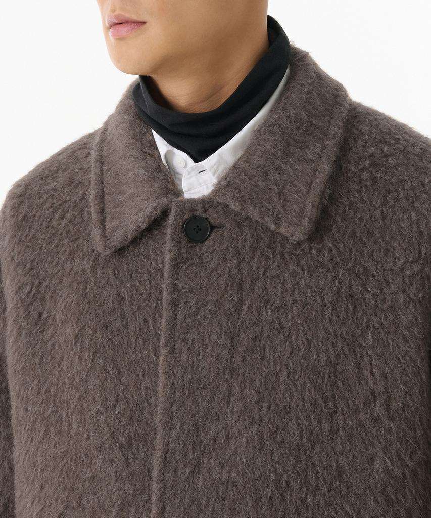 Musinsa Standard Hairy Alpaca Blend Oversized Balmacaan Coat [Brown]