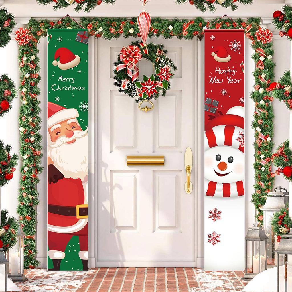 Christmas Snowman Door Curtain Banner Merry Christmas Decorations For Home 2025 Navidad Kerst Natal Noel Xmas Decor New Year