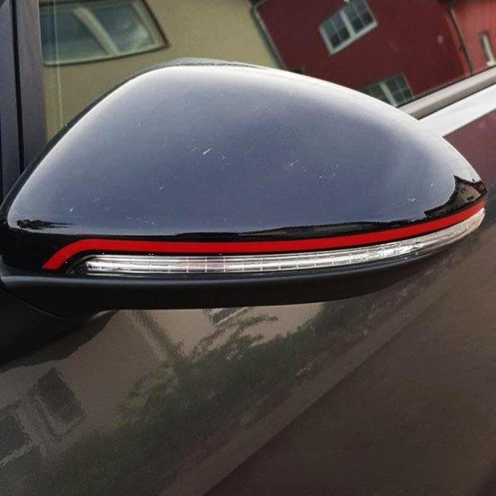 Car Side Mirror Decal Red Line Strip Sticker Mirror Cover Trim Look Adhesive Easy Installation For VW Golf 7 & 7.5 R-Line