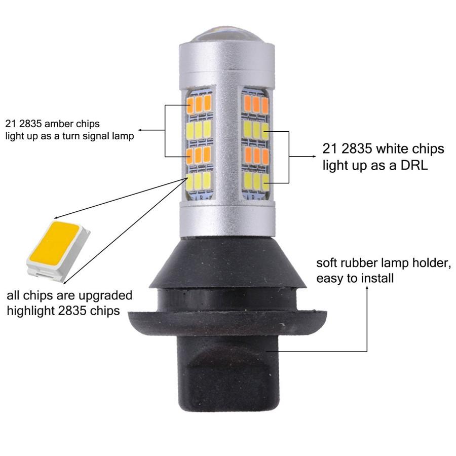 2-Pack Dual-Color Extremely Bright 1156 7506 BAU15S 1141 1095 7506 Base White/Am