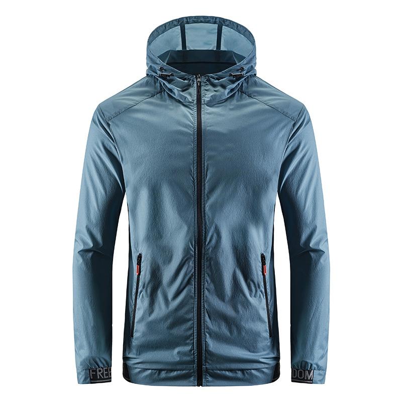 Летняя куртка с капюшоном и длинными рукавами, мужская повседневная молодежная однотонная одежда для активного отдыха, легкая и дышащая, быстросохнущая, кожаная одежда для мужчин