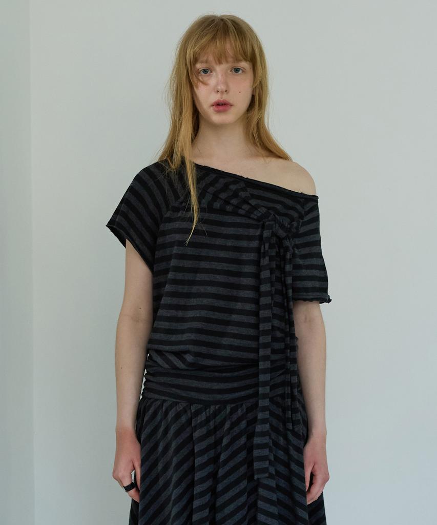 FUNFROMFUN Lazy Bow Top, Charcoal