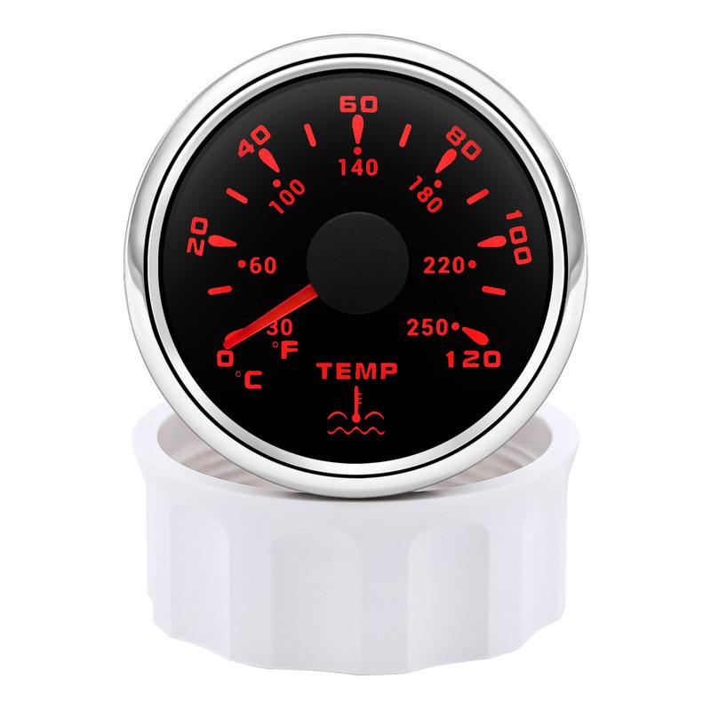 7 Colors Backlight Water Temp Gauge Fuel/Water Level Gauge Oil Press 52mm Gauge For Marine Boat Car Truck Auto Parts 12V 24V