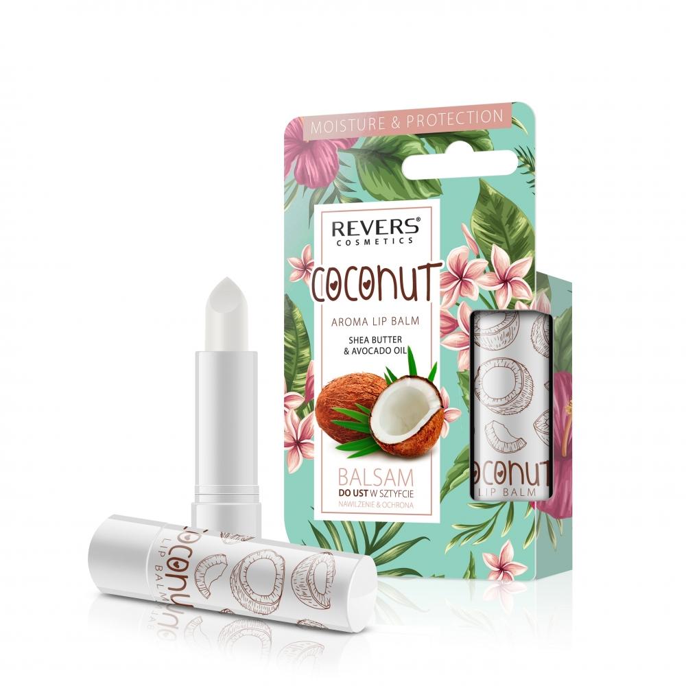 Revers aroma lip balm kokos - balsam do ust z masłem shea 4 g