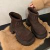 2025 зима новые короткие ботинки платформа ботинки Мартина женские ботинки рукав универсальная мода хлопковая обувь бархатные тонкие ботинки тренд